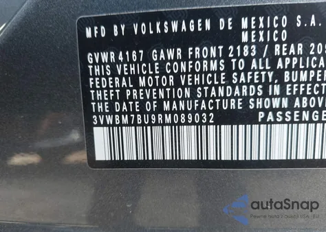 2024 Volkswagen Jetta 1.5T Sport из США, поврежденный, VIN 3VWBM7BU9RM089032